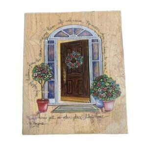 Wood-Mounted Rubber Stamp Door Scene By D Morgan Cards & Crafts